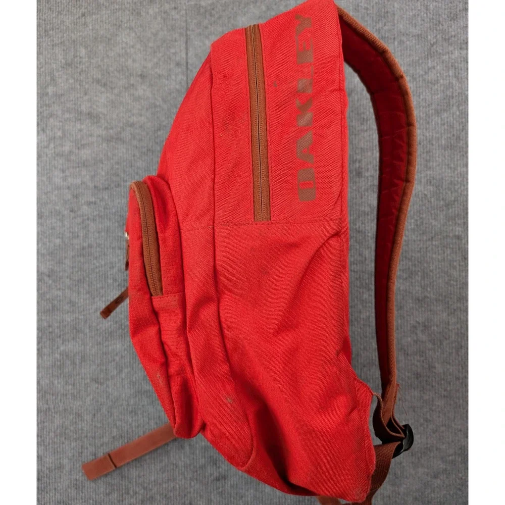 Oakley Works Backpack Vintage Ripstop Utility Pockets Y2K Software Red Thrash